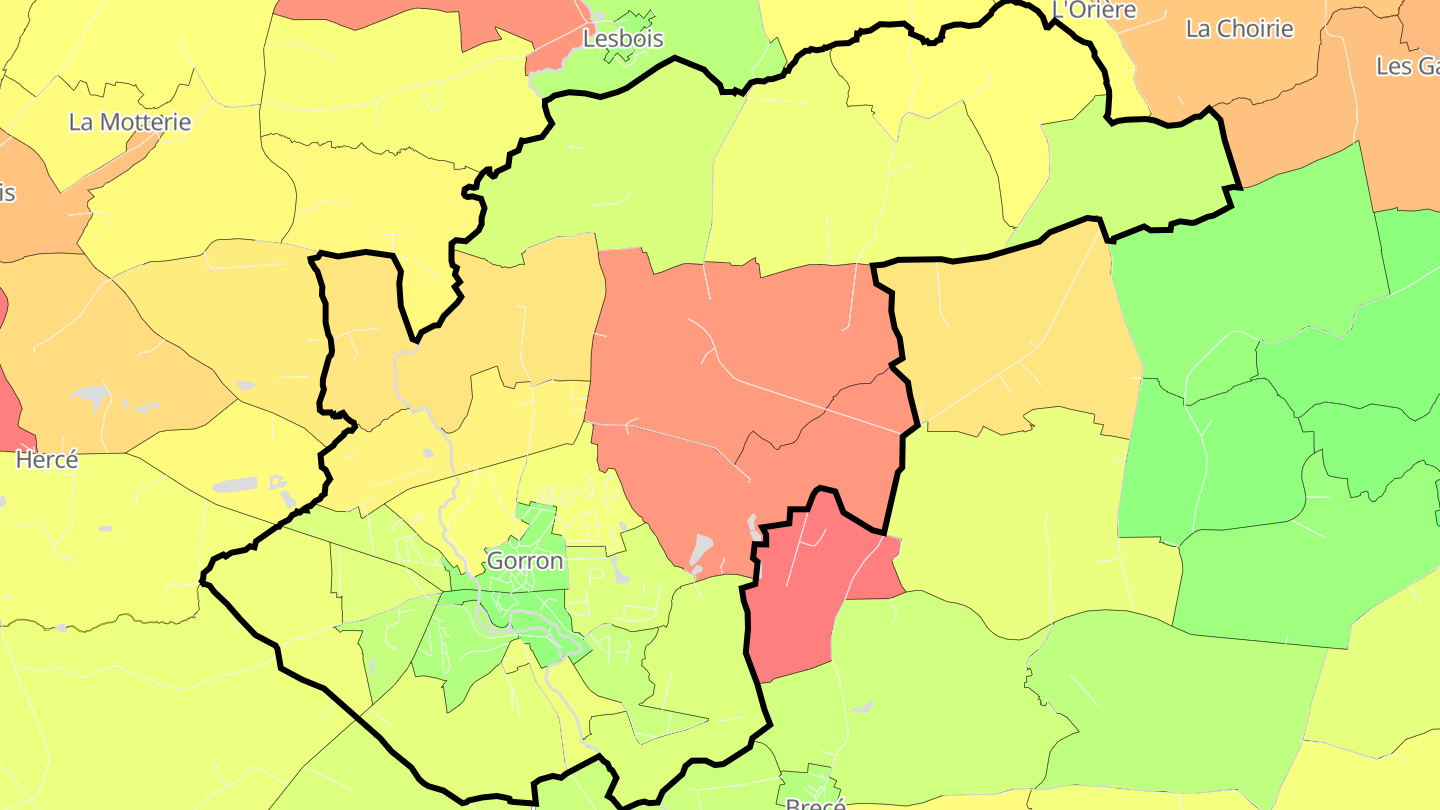 Carte des prix de l'immobilier Gorron