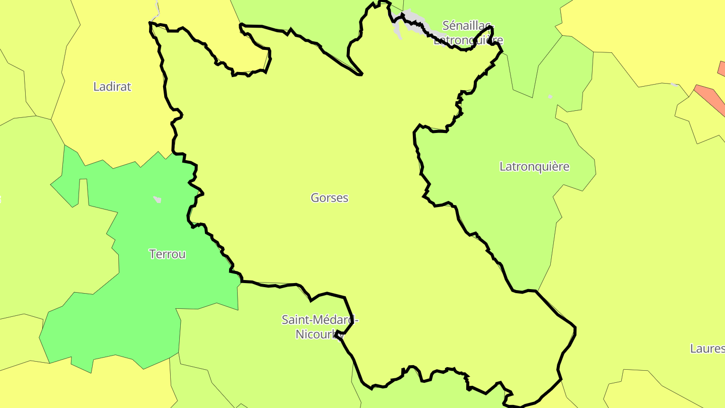 Carte des prix de l'immobilier Gorses