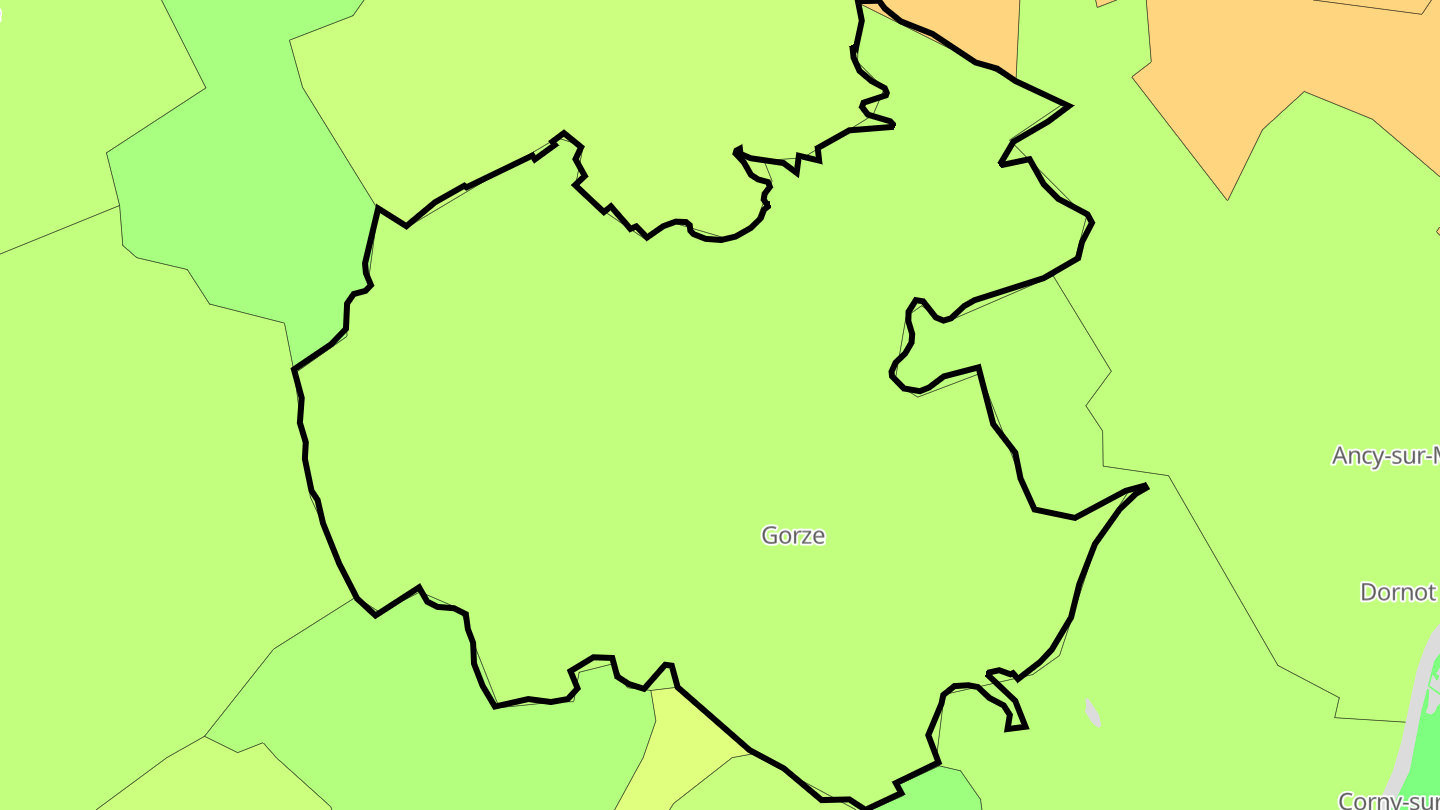 Carte des prix de l'immobilier Gorze
