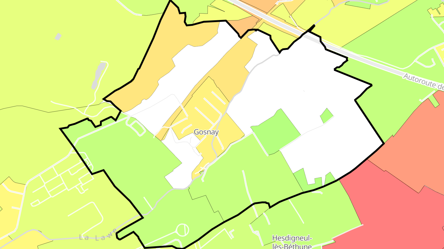 Carte des prix de l'immobilier Gosnay