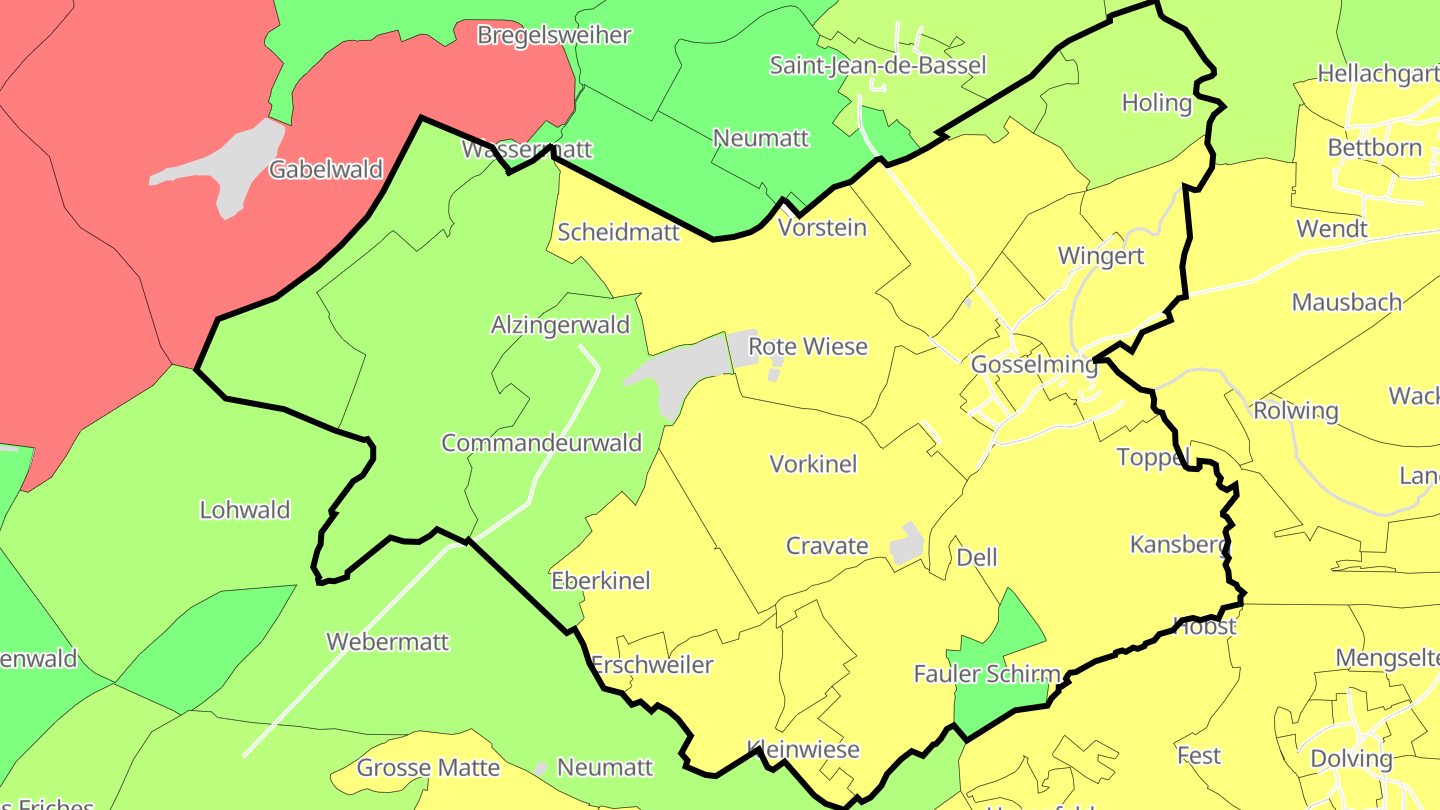 Carte des prix de l'immobilier Gosselming