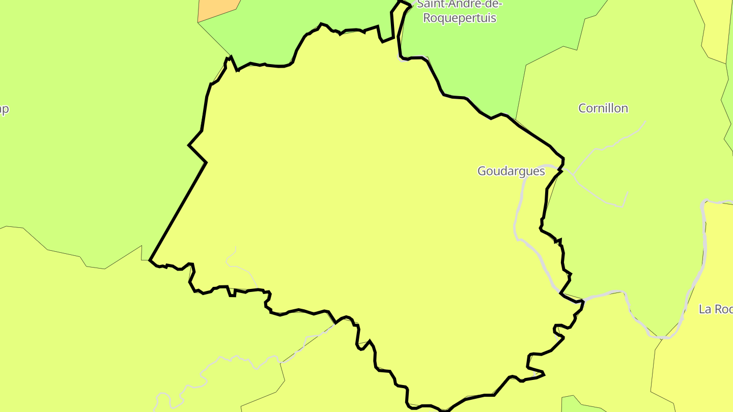 Carte des prix de l'immobilier Goudargues