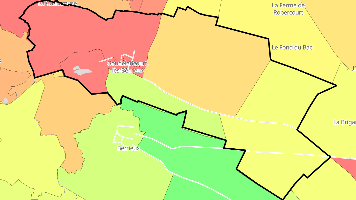 Carte des prix de l'immobilier Goudelancourt-lès-Berrieux
