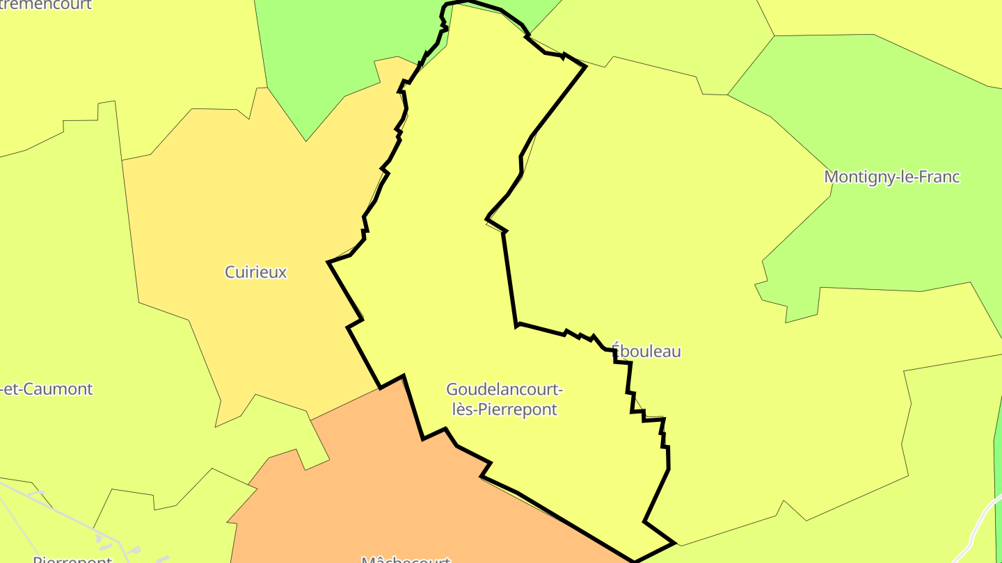 Carte des prix de l'immobilier Goudelancourt-lès-Pierrepont