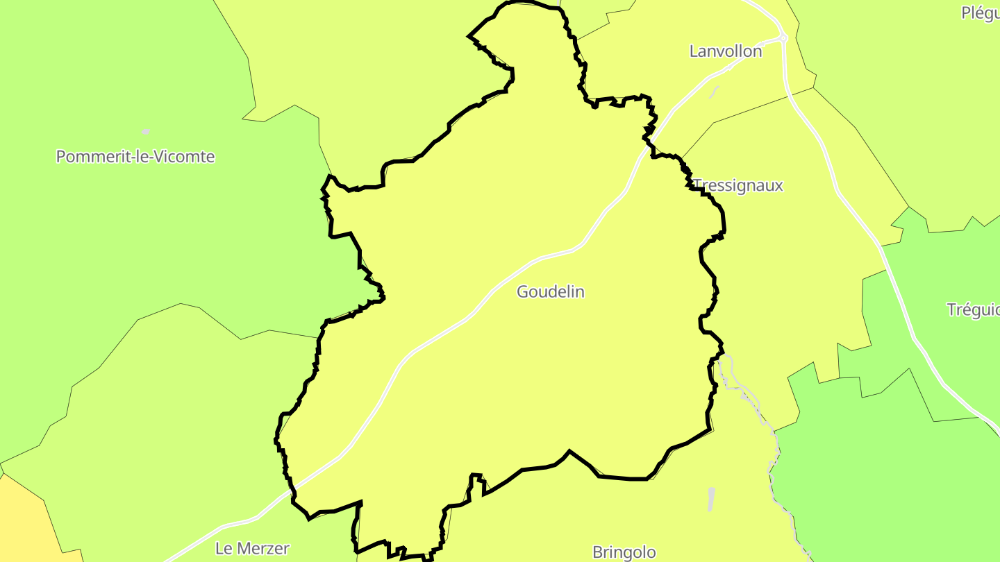 Carte des prix de l'immobilier Goudelin