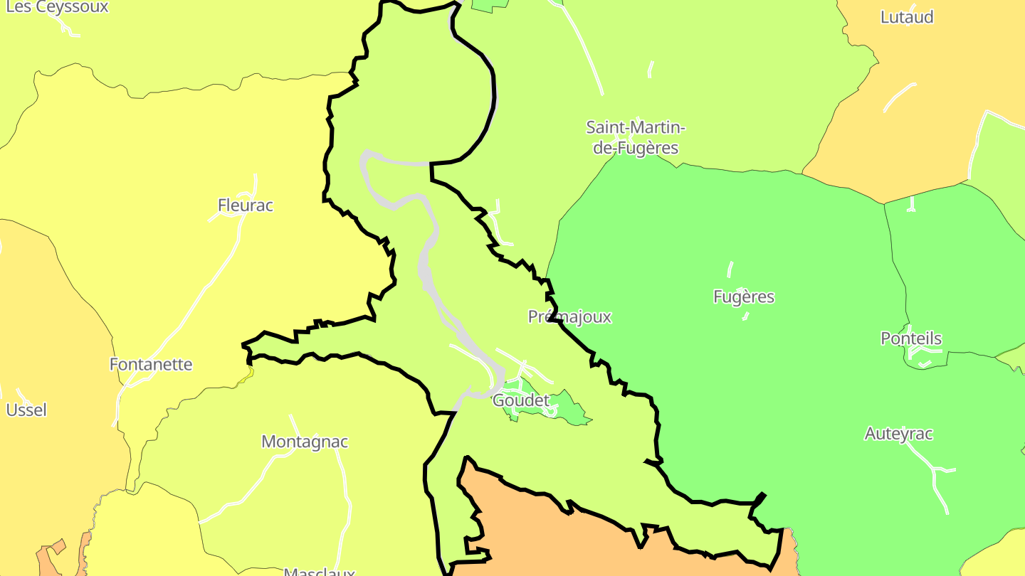 Carte des prix de l'immobilier Goudet