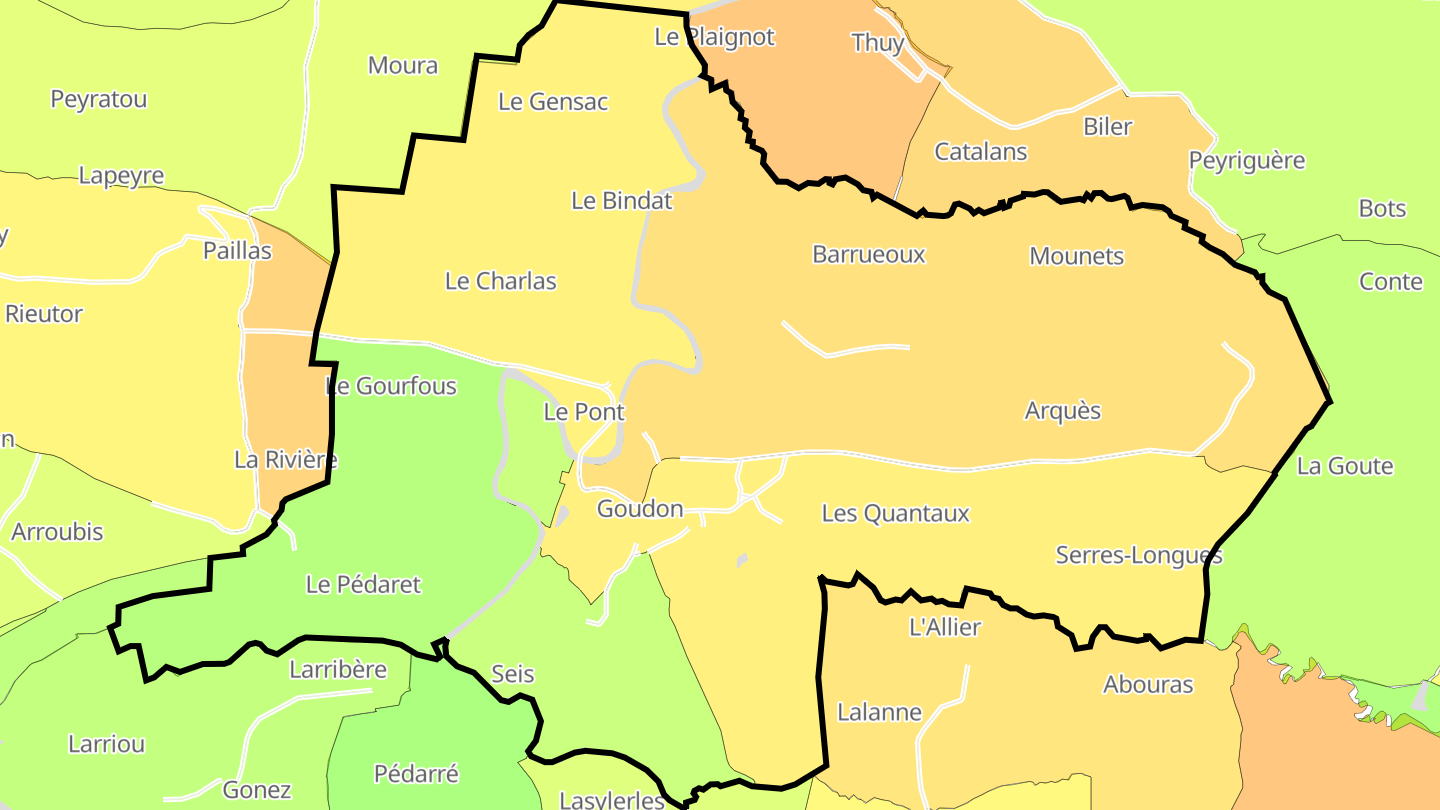 Carte des prix de l'immobilier Goudon