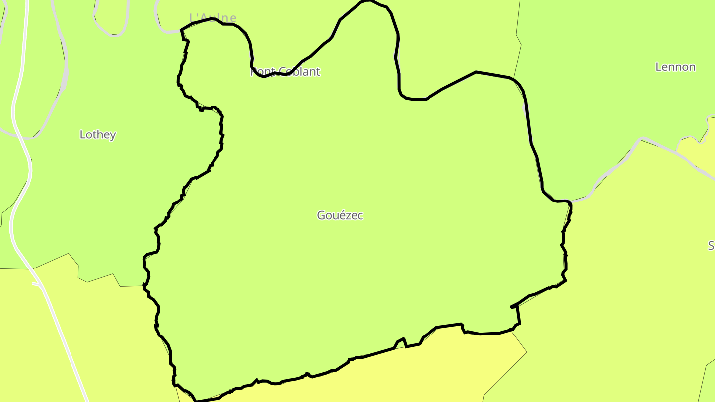 Carte des prix de l'immobilier Gouézec
