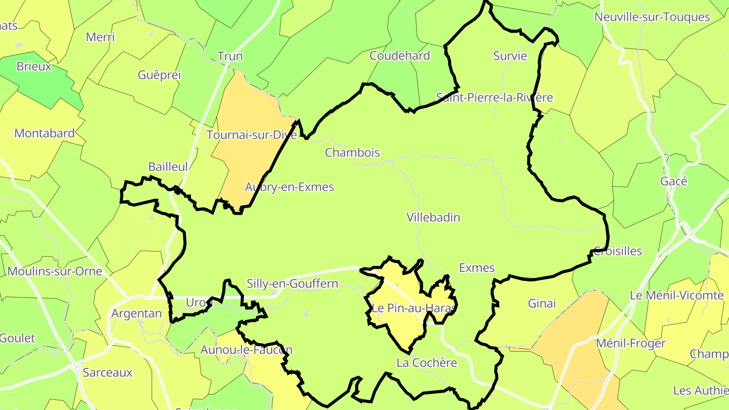 Carte des prix de l'immobilier Gouffern en Auge