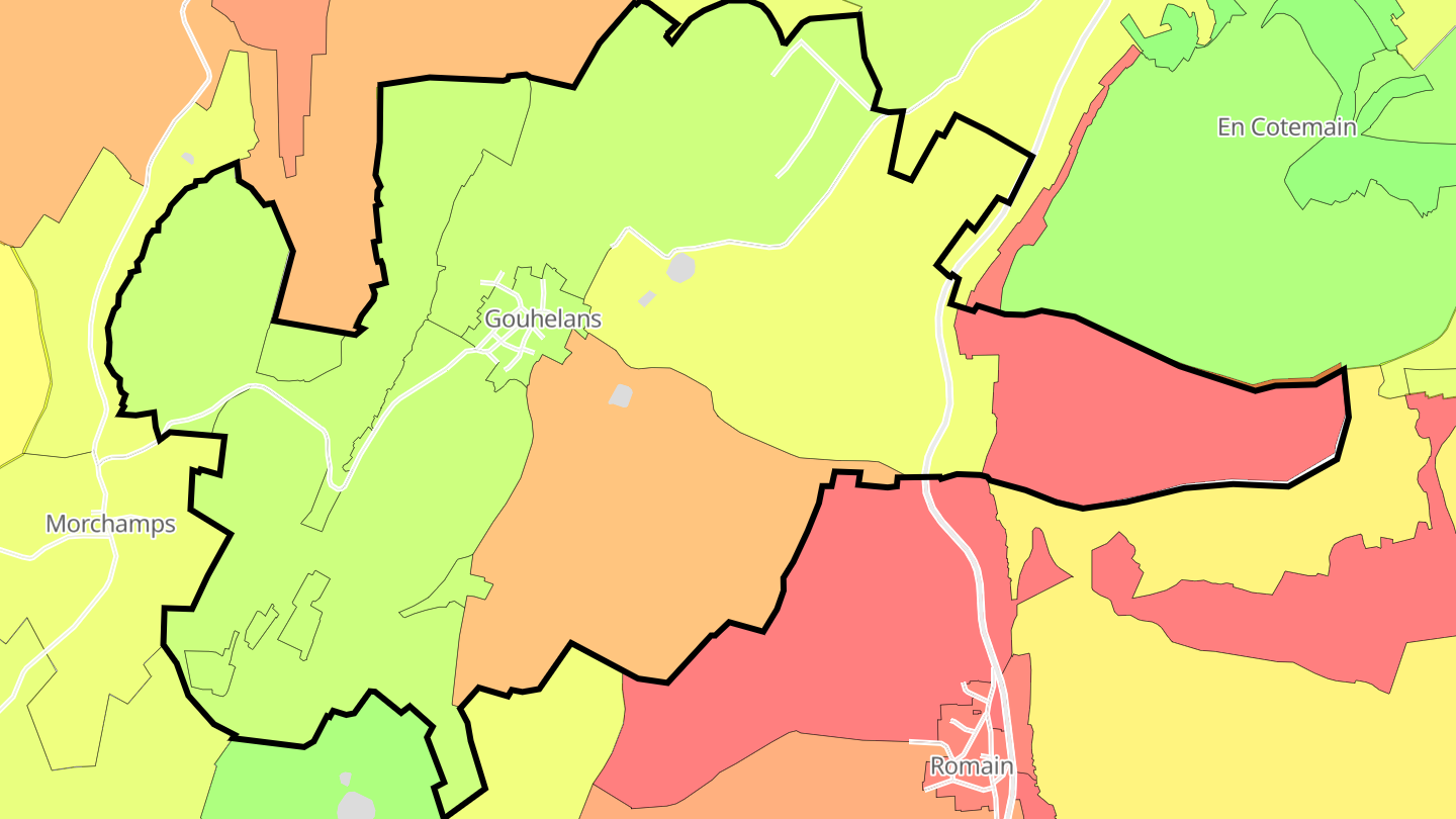 Carte des prix de l'immobilier Gouhelans