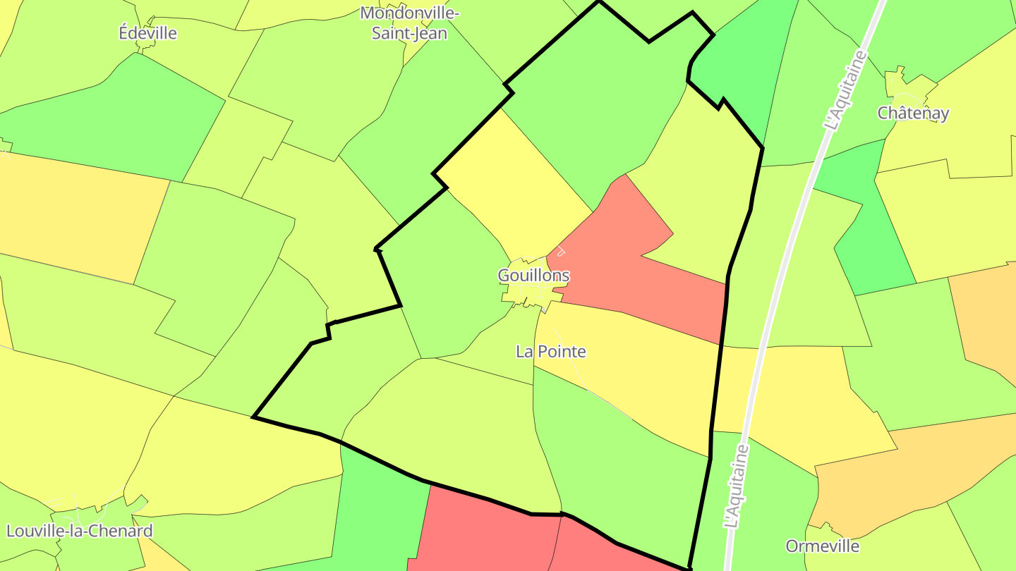 Carte des prix de l'immobilier Gouillons