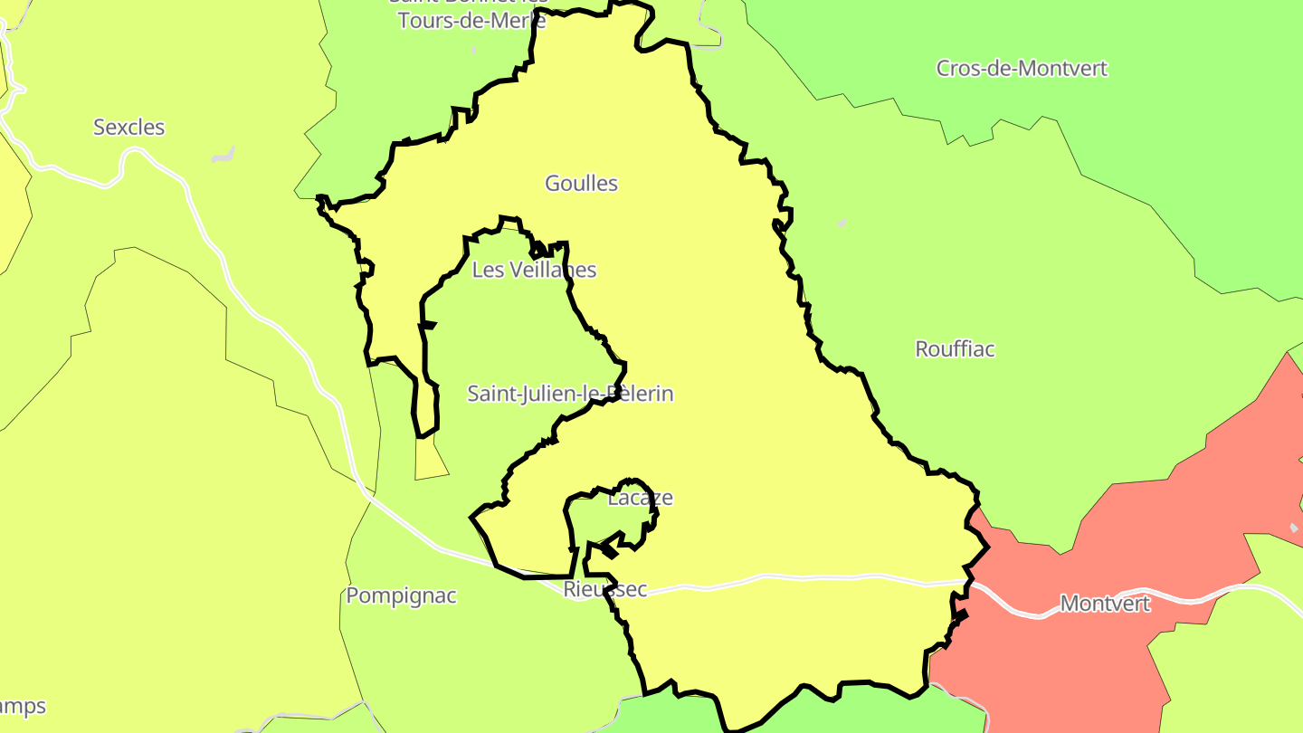 Carte des prix de l'immobilier Goulles