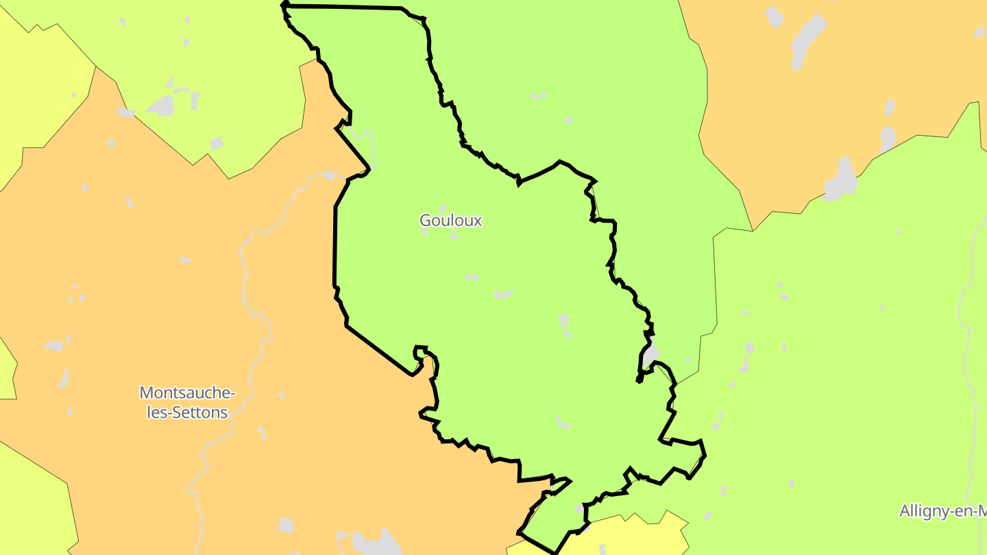 Carte des prix de l'immobilier Gouloux