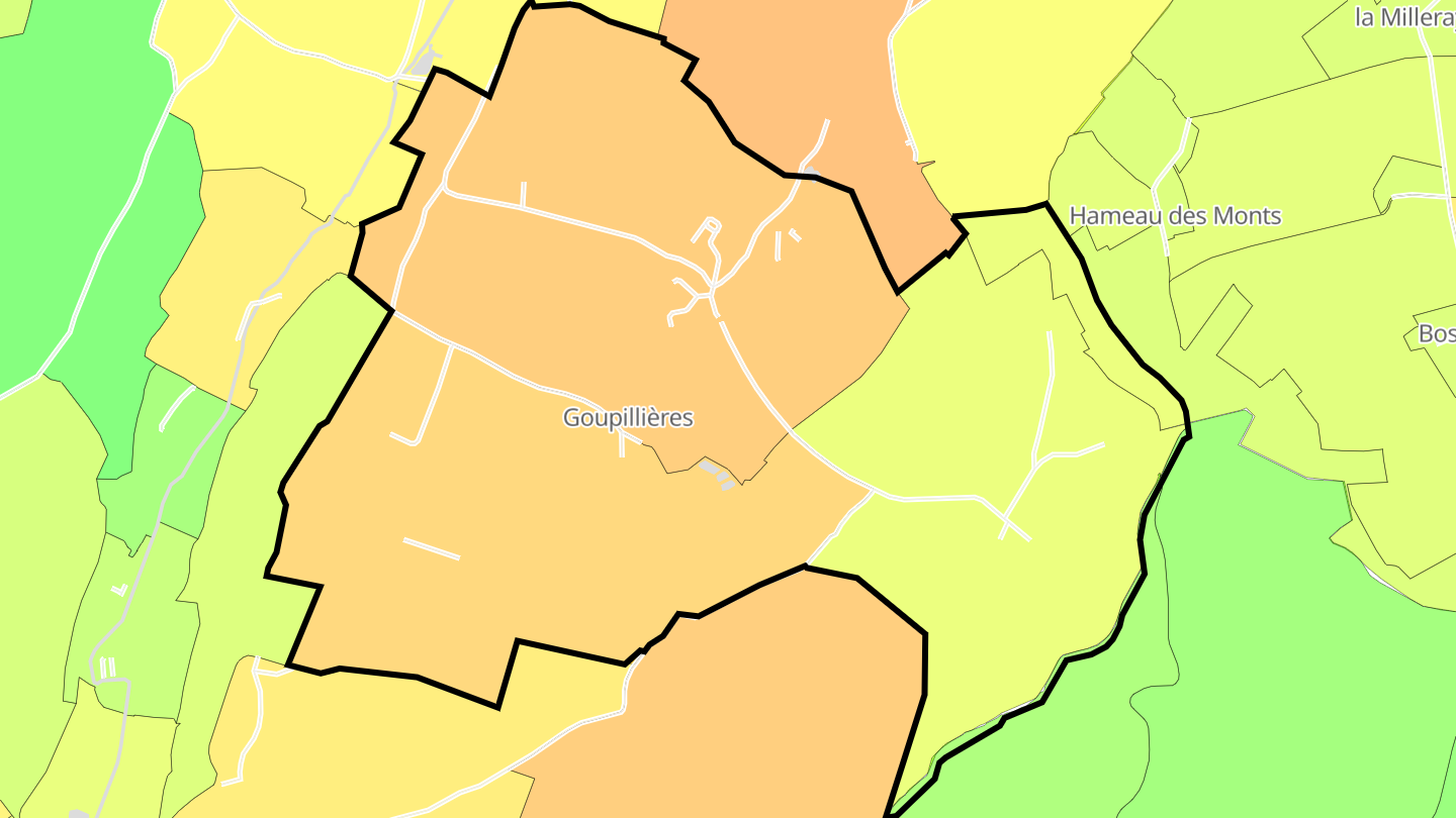 Carte des prix de l'immobilier Goupillières
