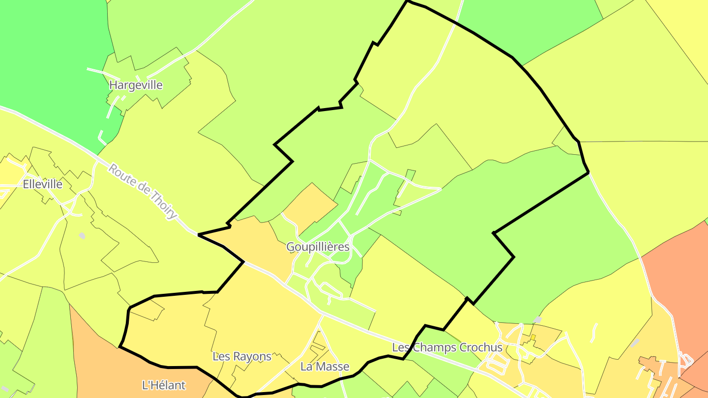 Carte des prix de l'immobilier Goupillières