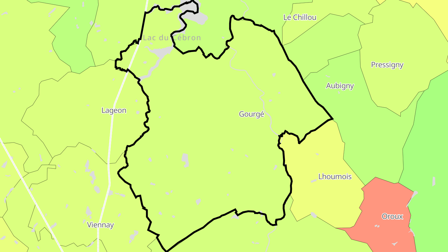 Carte des prix de l'immobilier Gourgé