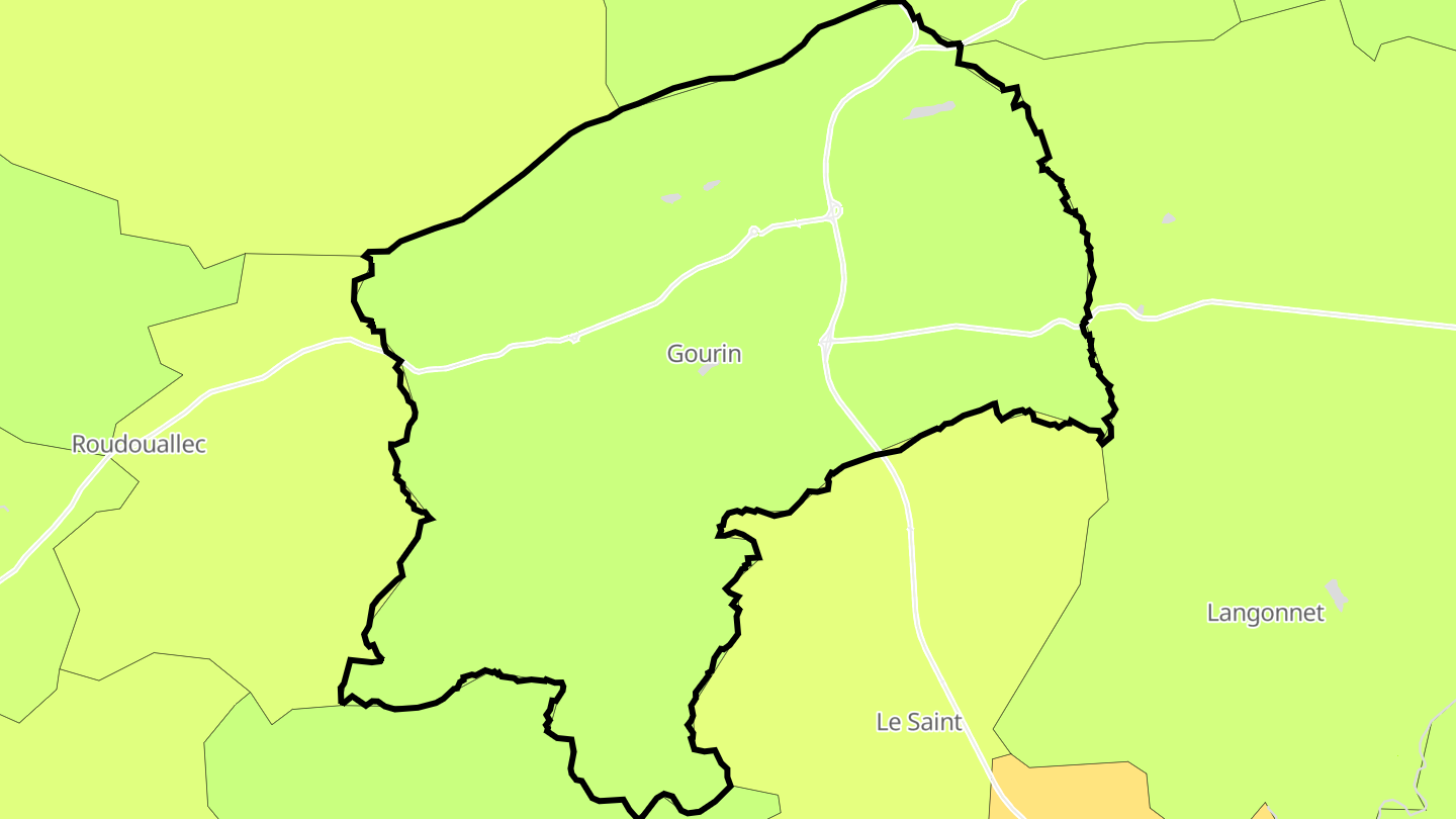 Carte des prix de l'immobilier Gourin