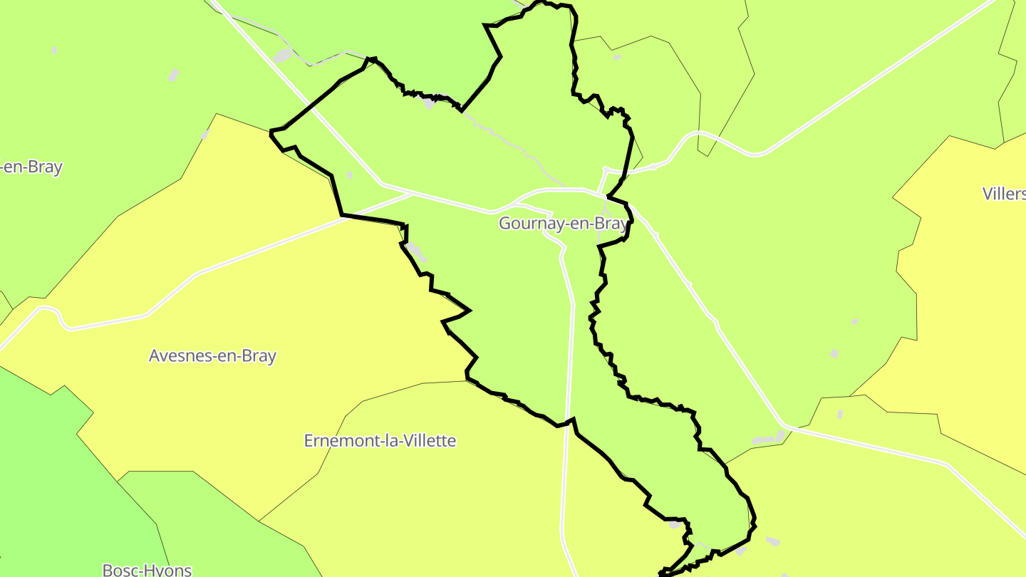 Carte des prix de l'immobilier Gournay-en-Bray