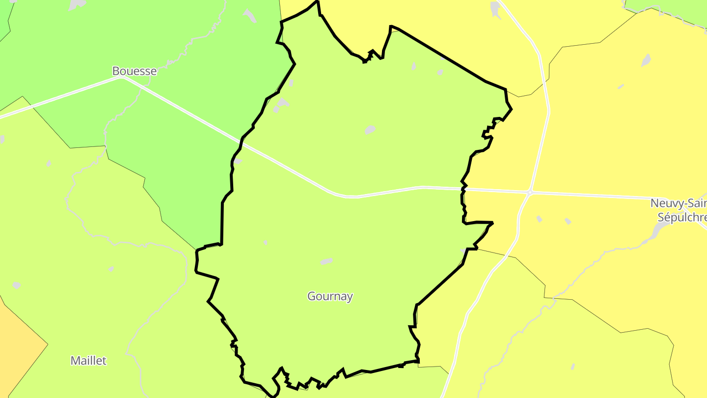 Carte des prix de l'immobilier Gournay