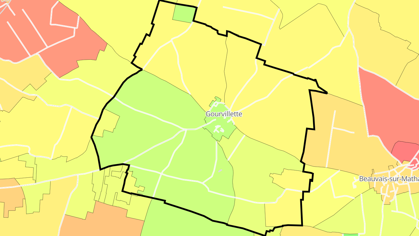 Carte des prix de l'immobilier Gourvillette