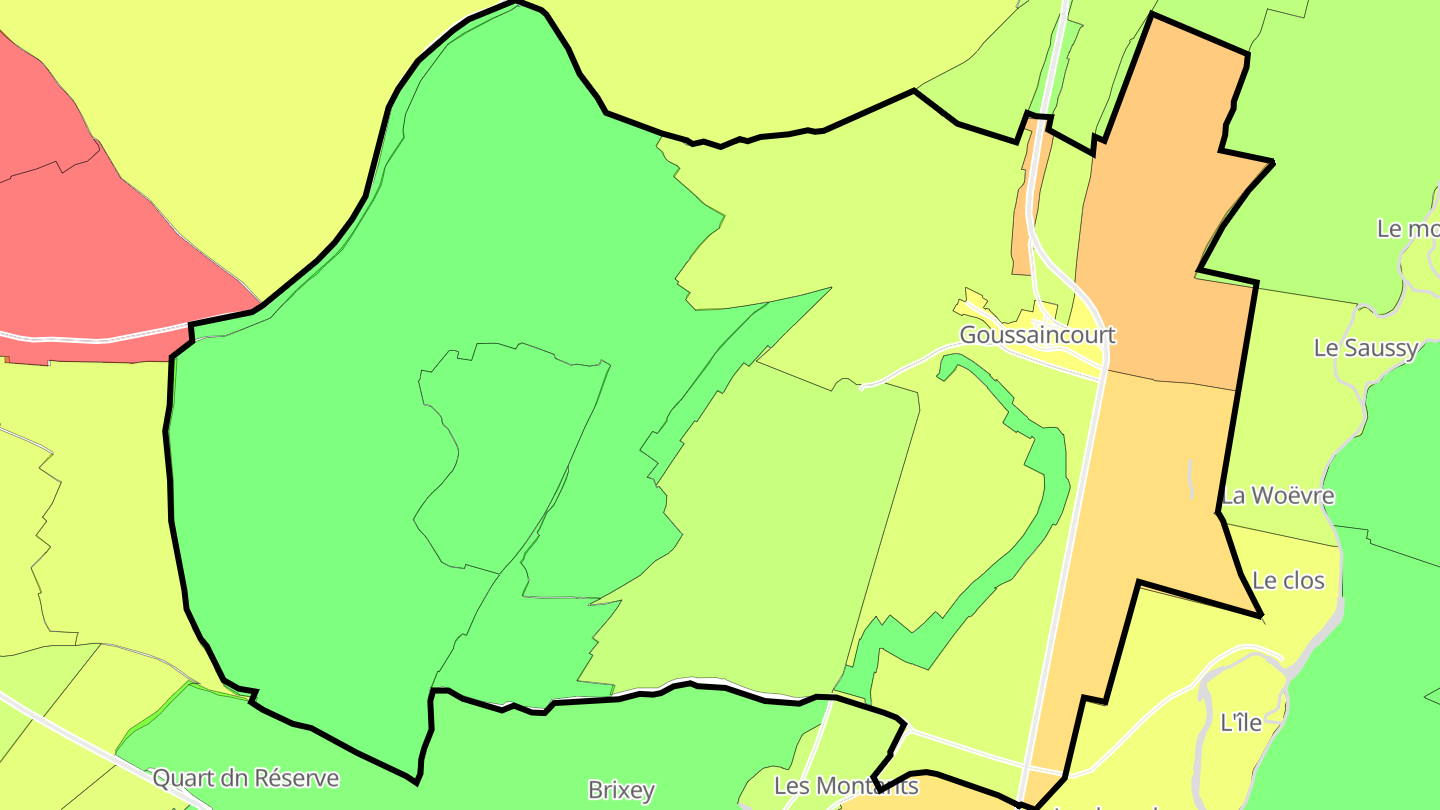 Carte des prix de l'immobilier Goussaincourt