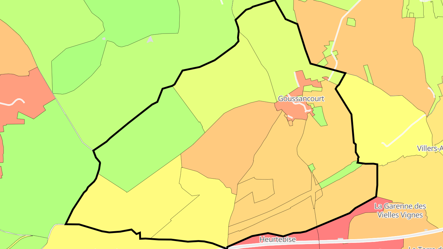 Carte des prix de l'immobilier Goussancourt