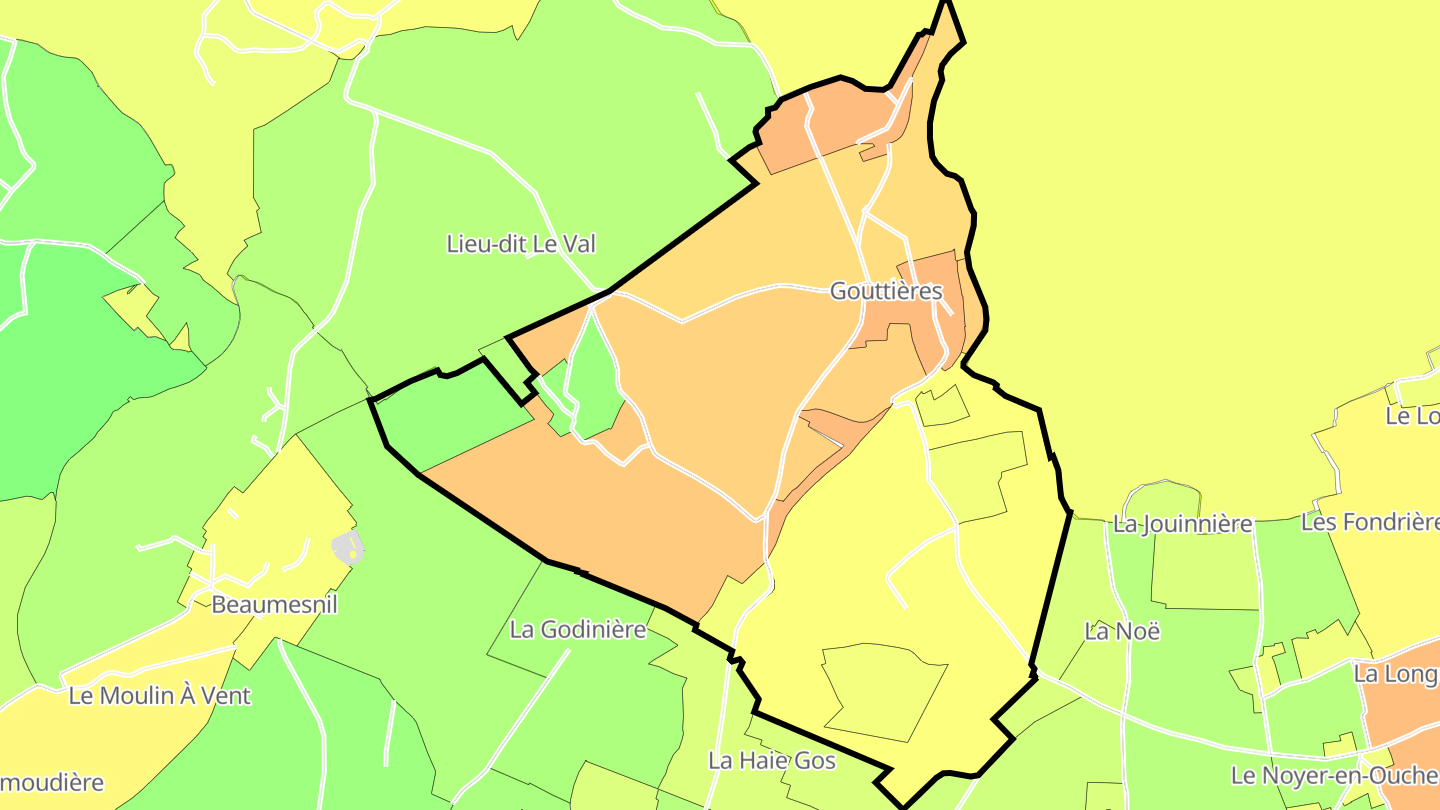 Carte des prix de l'immobilier Gouttières