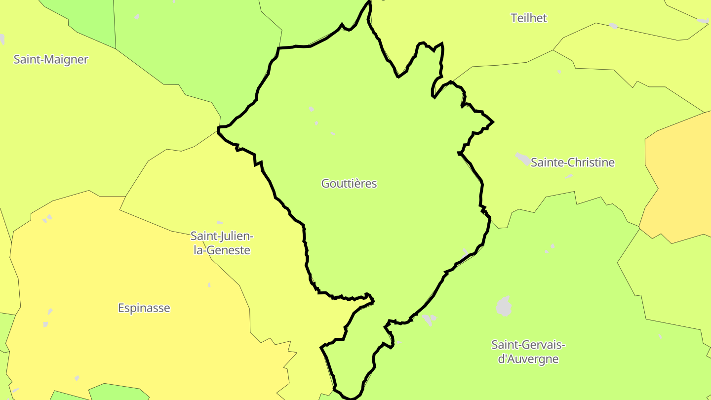 Carte des prix de l'immobilier Gouttières