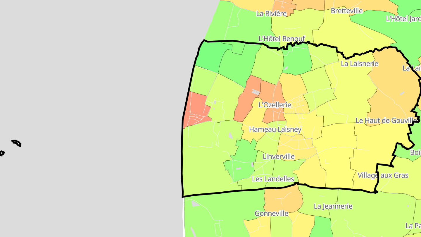 Carte des prix de l'immobilier Gouville-sur-Mer