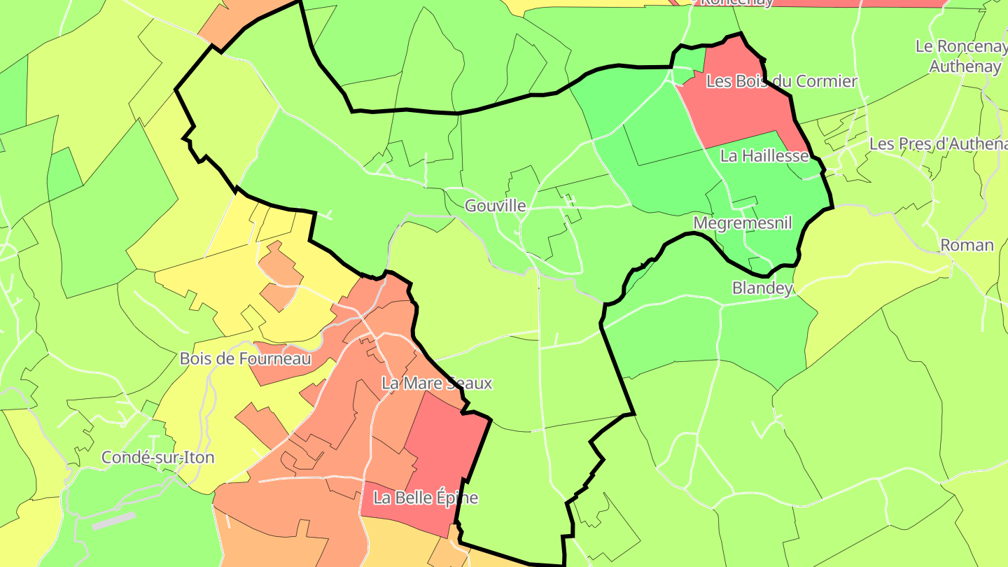 Carte des prix de l'immobilier Gouville