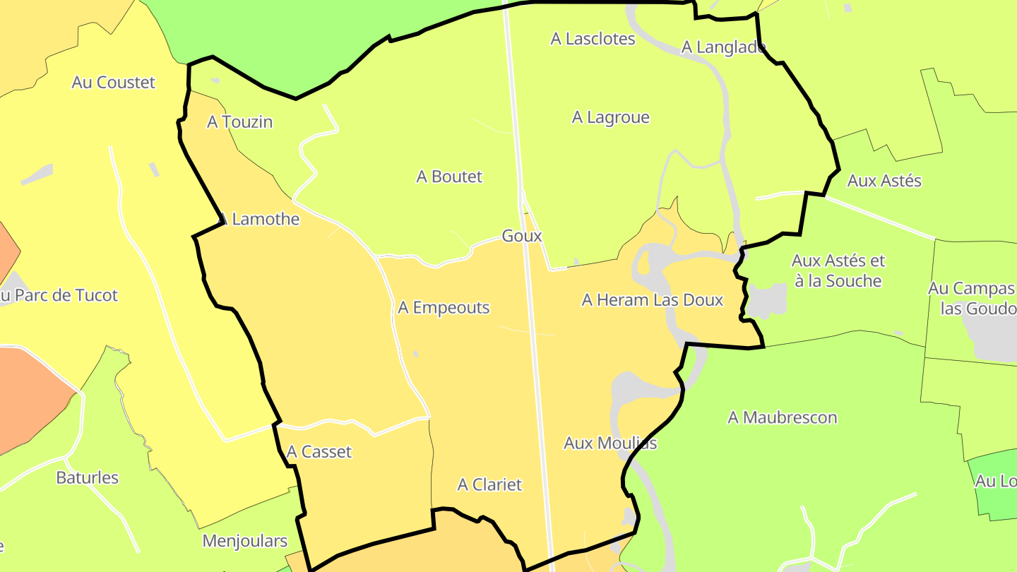 Carte des prix de l'immobilier Goux