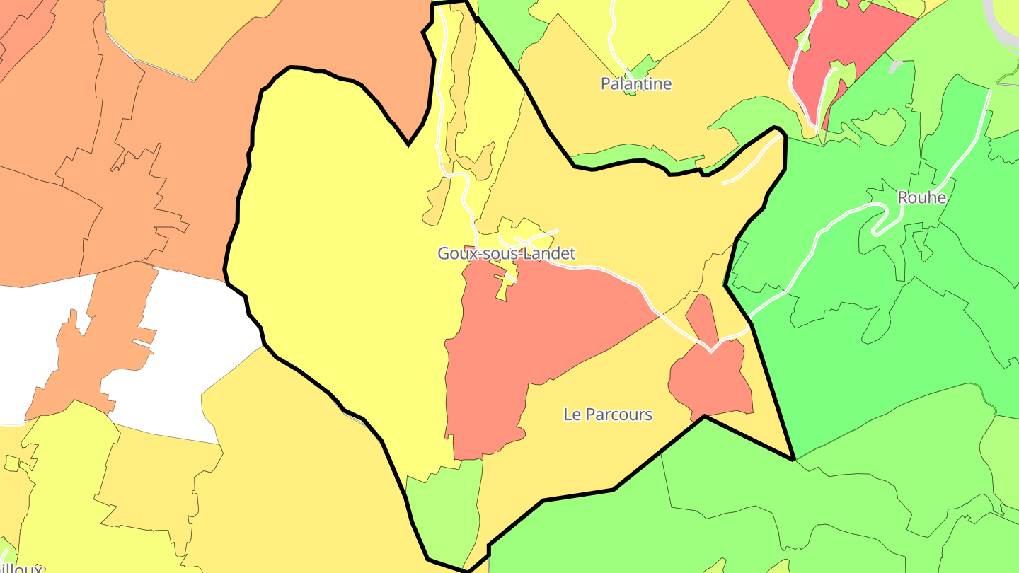 Carte des prix de l'immobilier Goux-sous-Landet