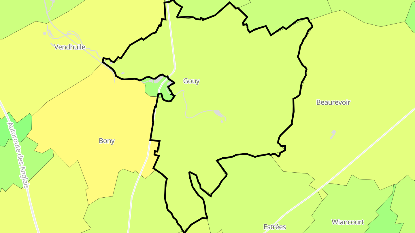 Carte des prix de l'immobilier Gouy