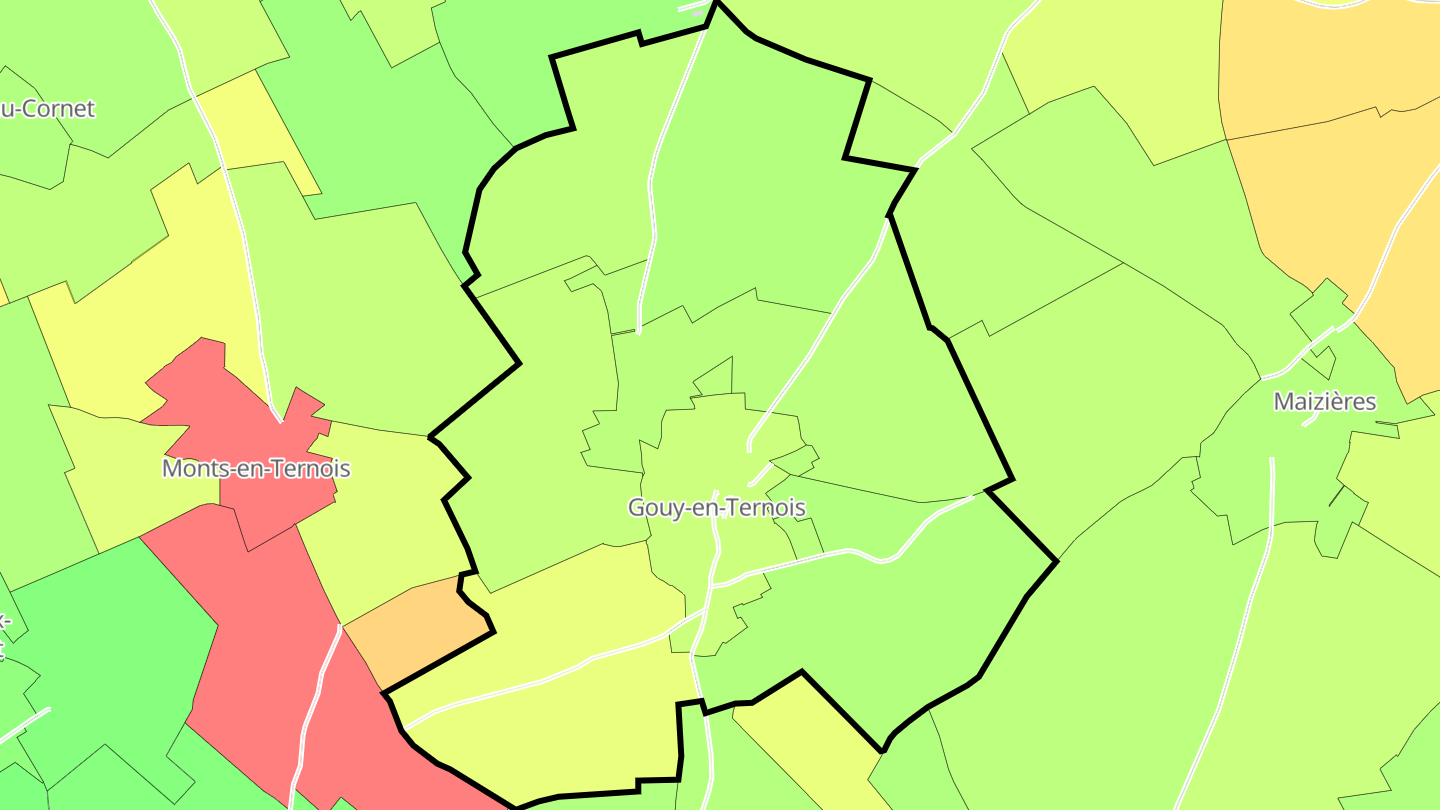 Carte des prix de l'immobilier Gouy-en-Ternois