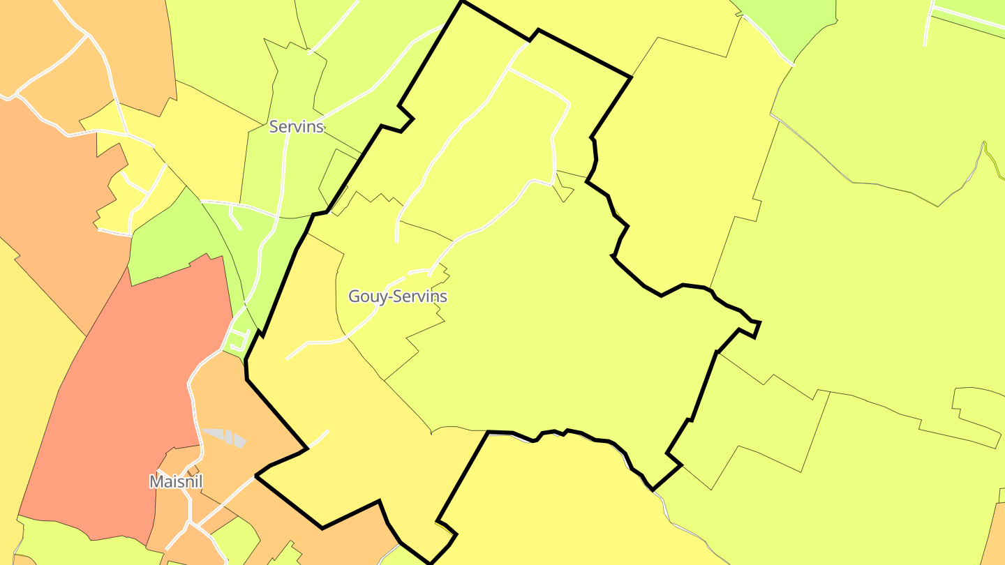 Carte des prix de l'immobilier Gouy-Servins