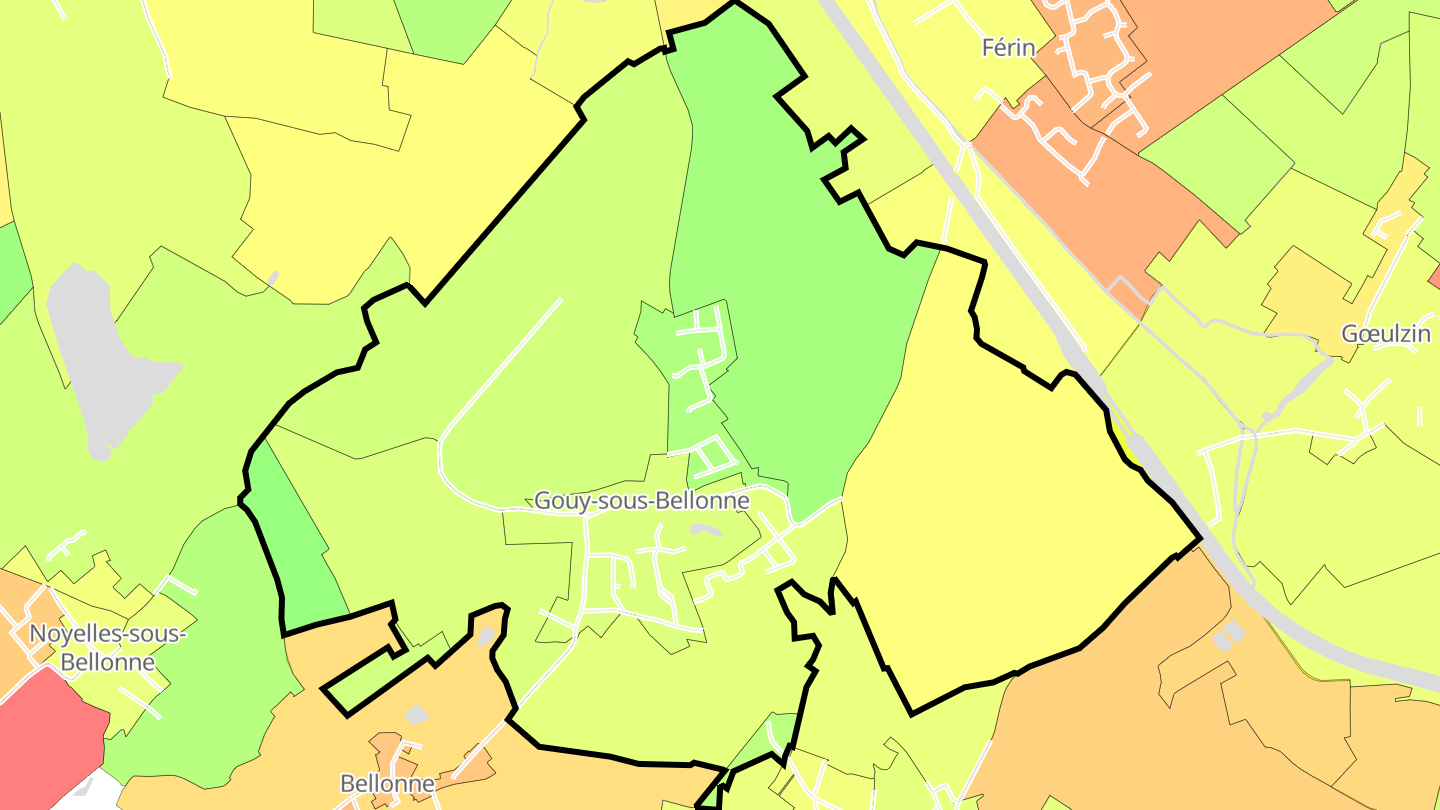 Carte des prix de l'immobilier Gouy-sous-Bellonne