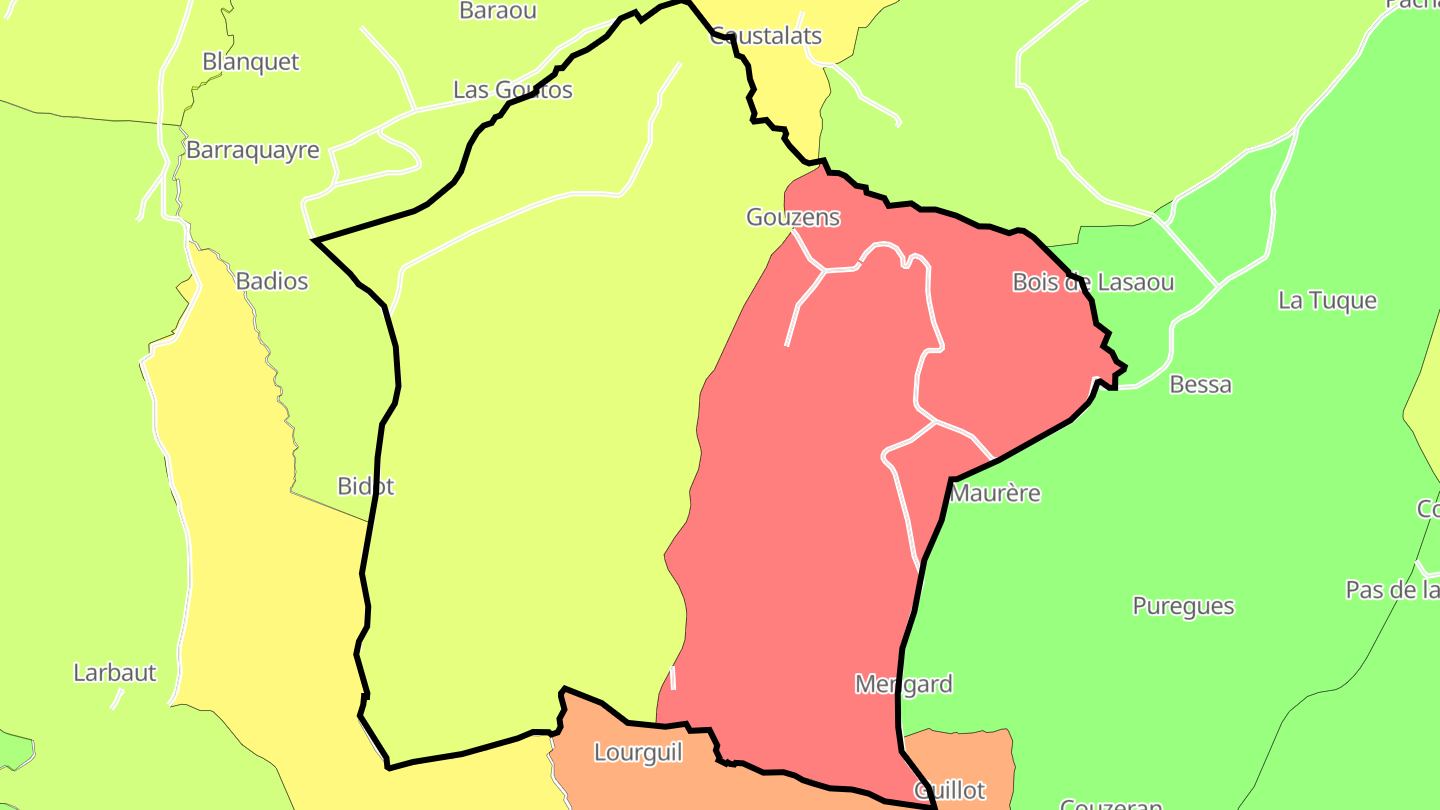 Carte des prix de l'immobilier Gouzens