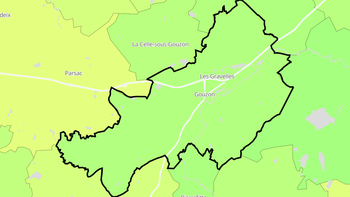 Carte des prix de l'immobilier Gouzon