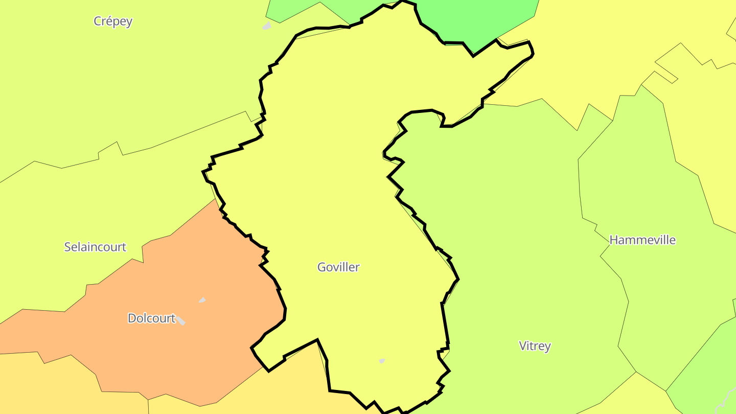 Carte des prix de l'immobilier Goviller