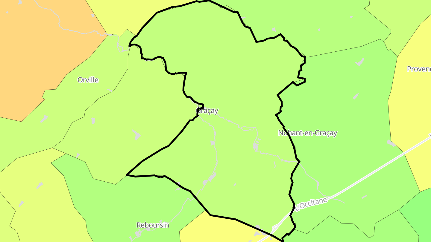 Carte des prix de l'immobilier Graçay
