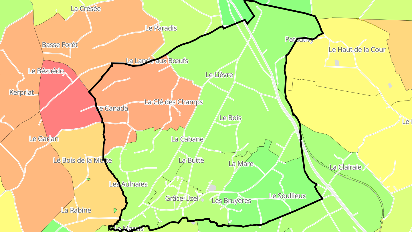 Carte des prix de l'immobilier Grâce-Uzel