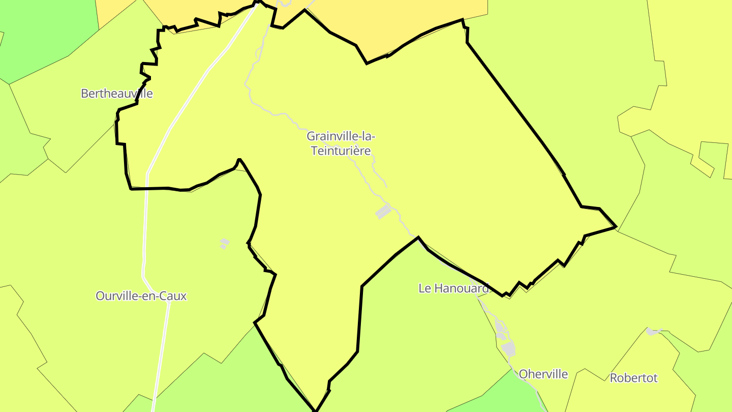 Carte des prix de l'immobilier Grainville-la-Teinturière