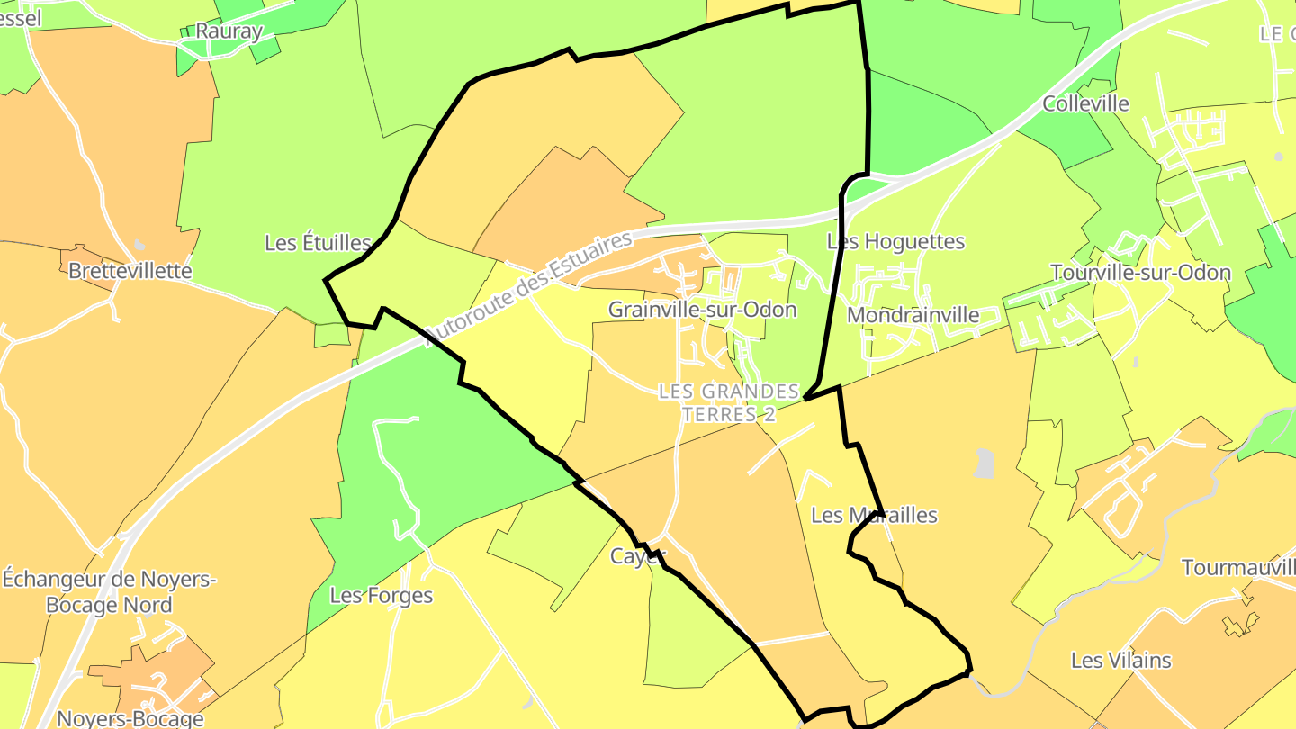 Carte des prix de l'immobilier Grainville-sur-Odon