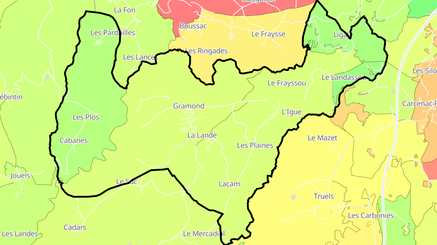 Carte des prix de l'immobilier Gramond