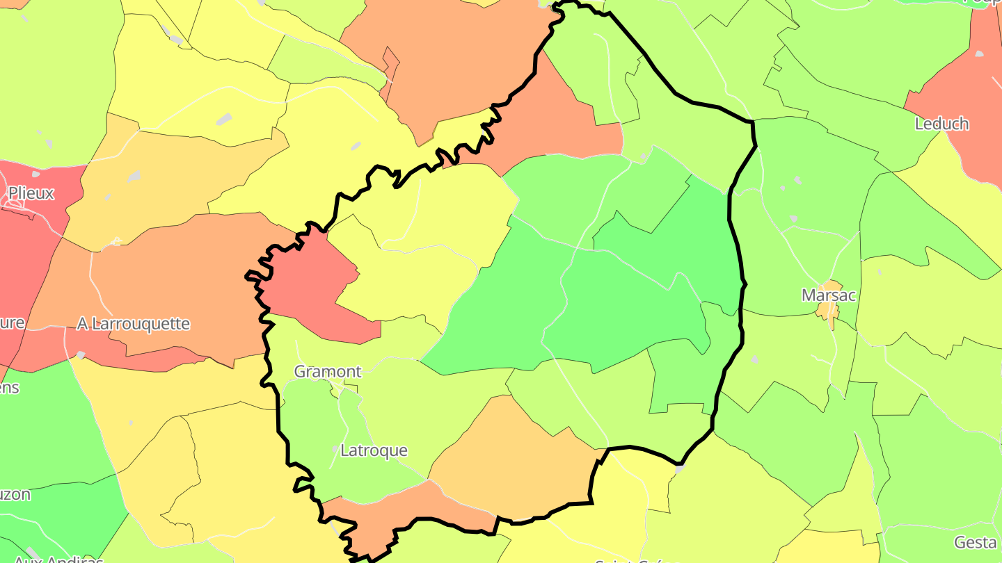 Carte des prix de l'immobilier Gramont