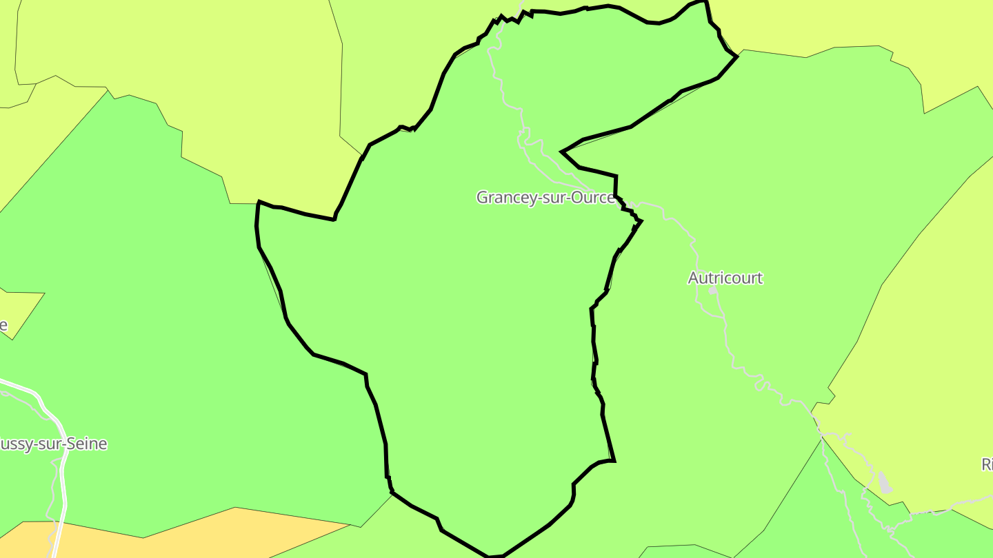 Carte des prix de l'immobilier Grancey-sur-Ource