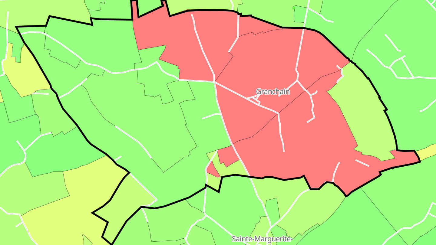Carte des prix de l'immobilier Granchain