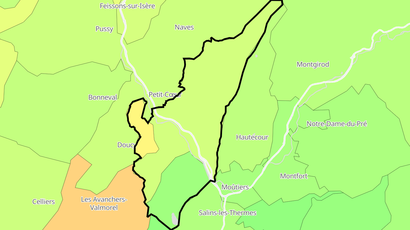 Carte des prix de l'immobilier Grand-Aigueblanche
