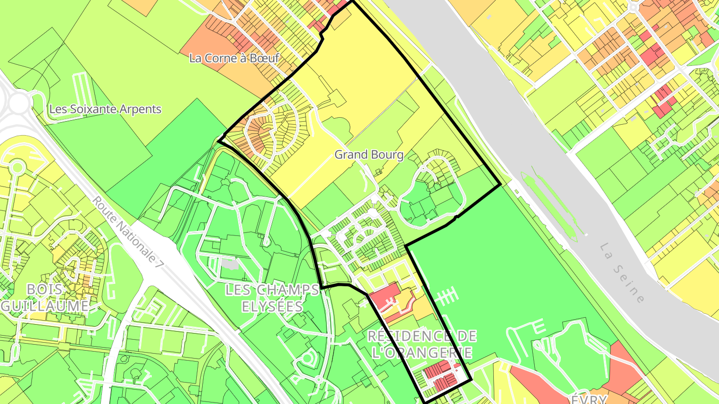 Carte des prix de l'immobilier Grand Bourg