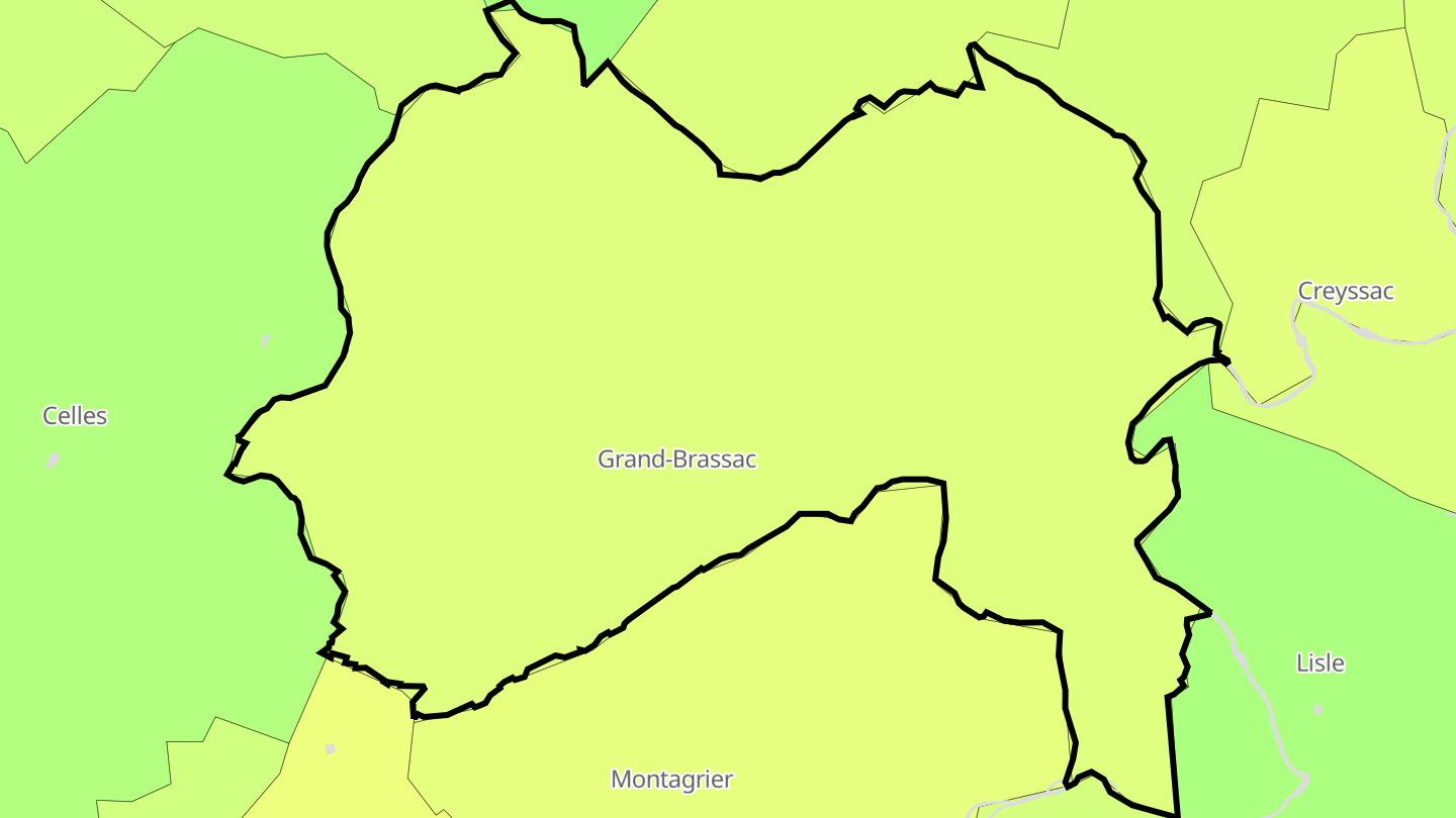 Carte des prix de l'immobilier Grand-Brassac